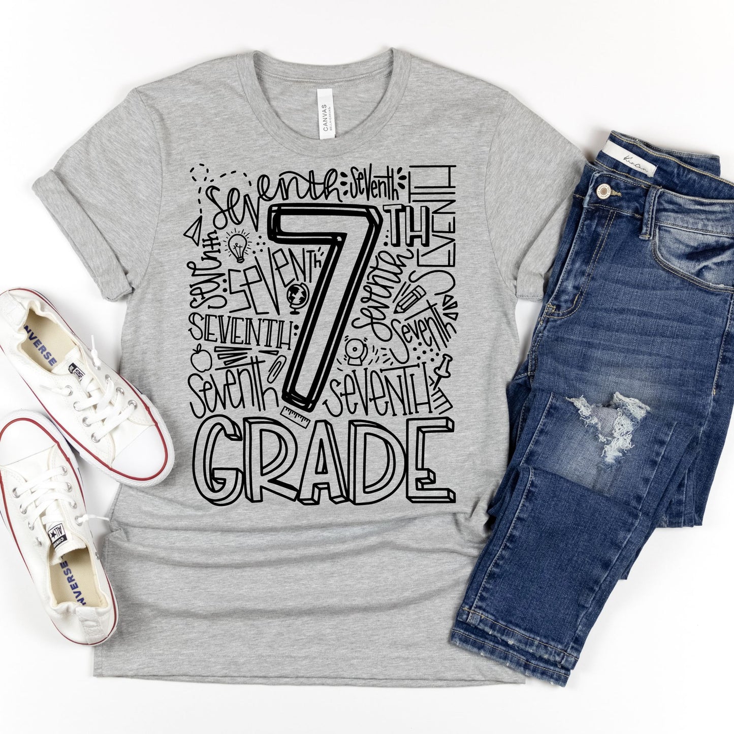 Seventh Grade Typography Assorted Color Tee - MariROsa Craft Shop
