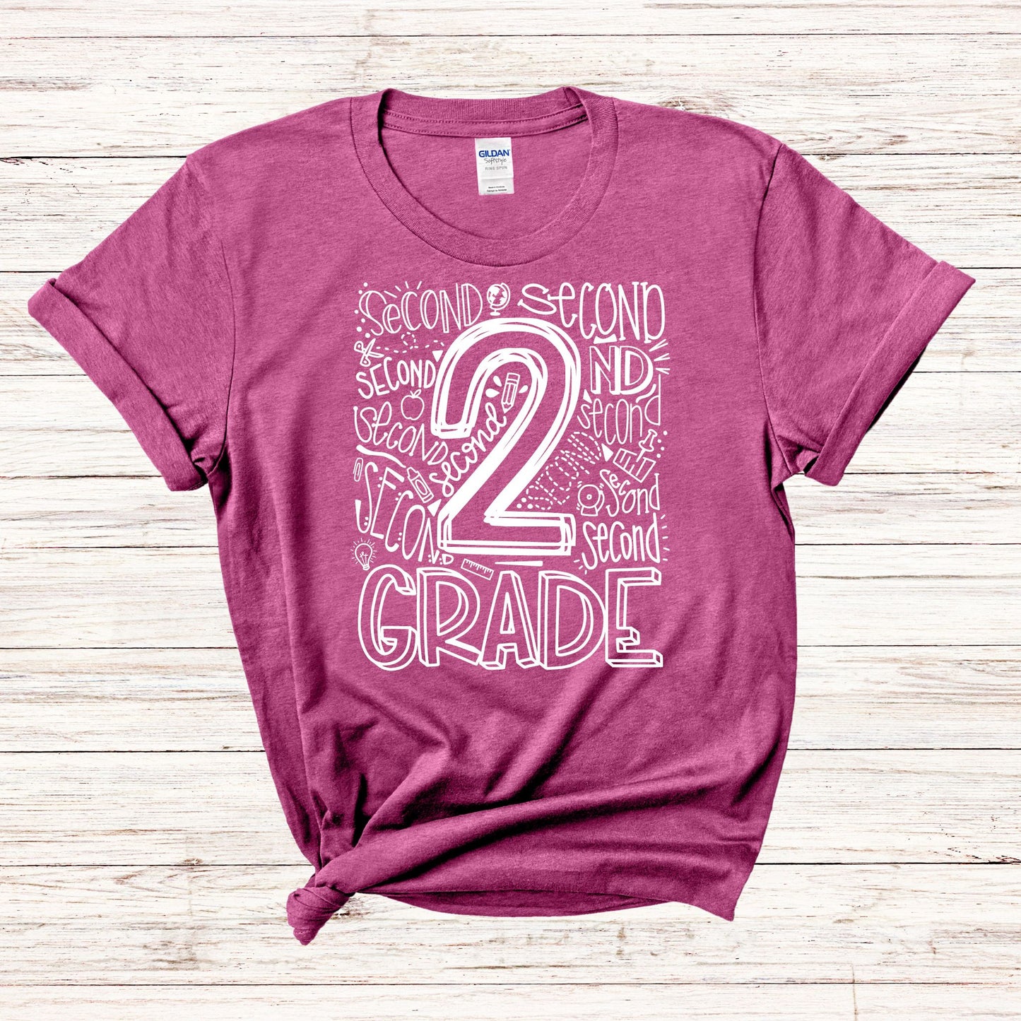 Second Grade Typography Assorted Color Tee - MariROsa Craft Shop