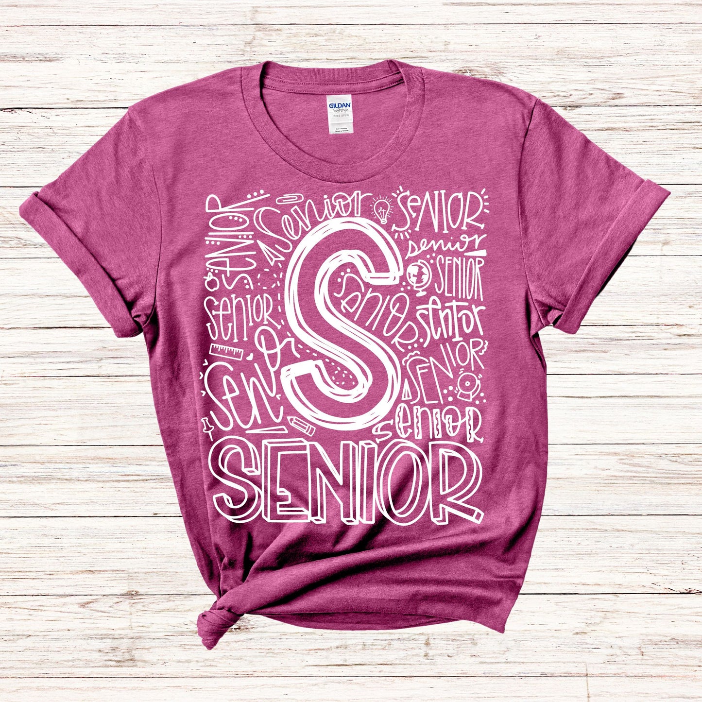 Senior Typography Assorted Color Tee - MariROsa Craft Shop