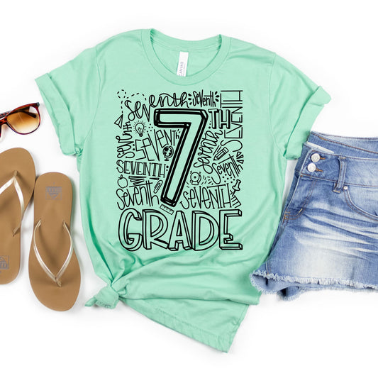 Seventh Grade Typography Assorted Color Tee - MariROsa Craft Shop
