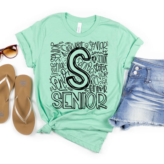 Senior Typography Assorted Color Tee - MariROsa Craft Shop