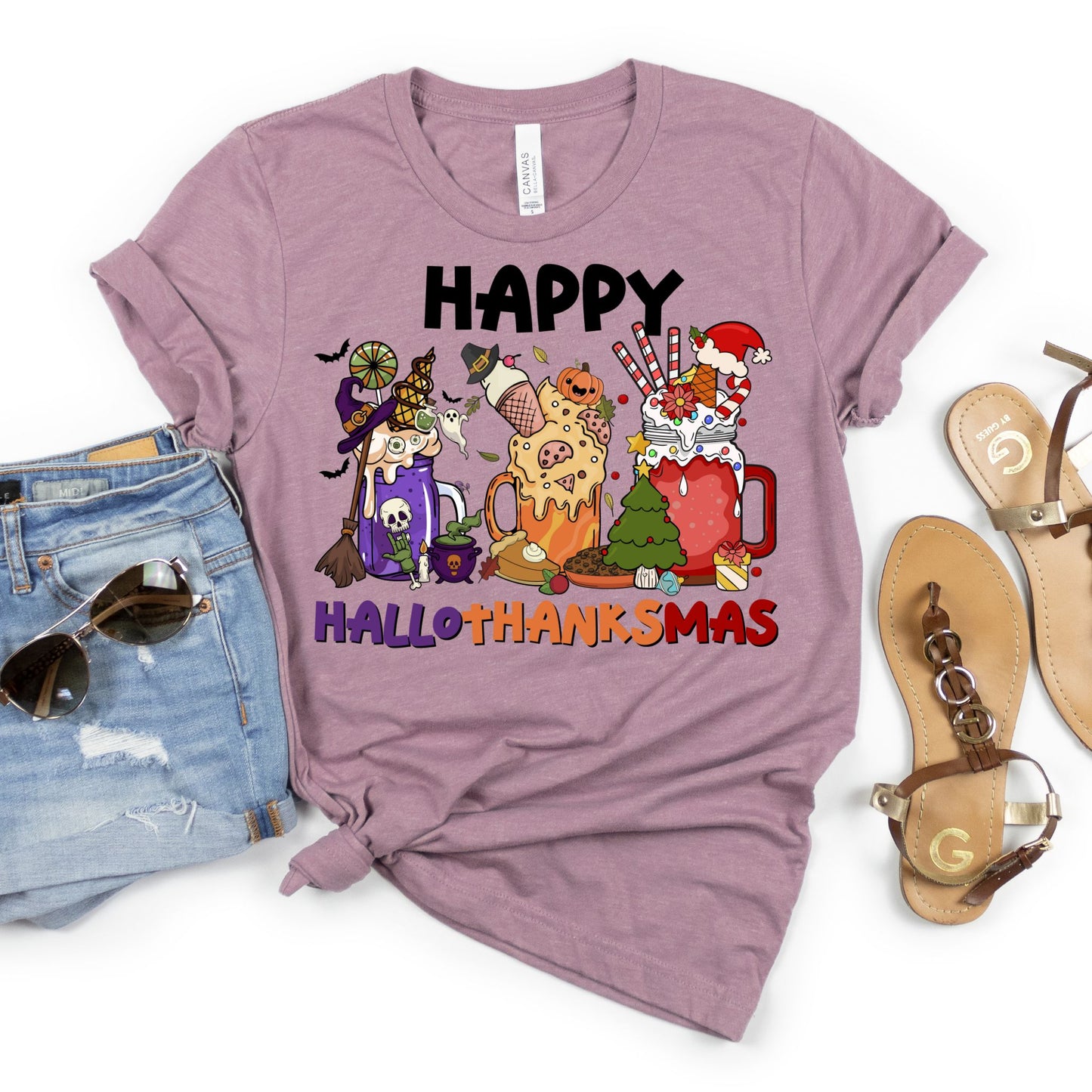 Happy HalloThankMas Tee - MariROsa Craft Shop