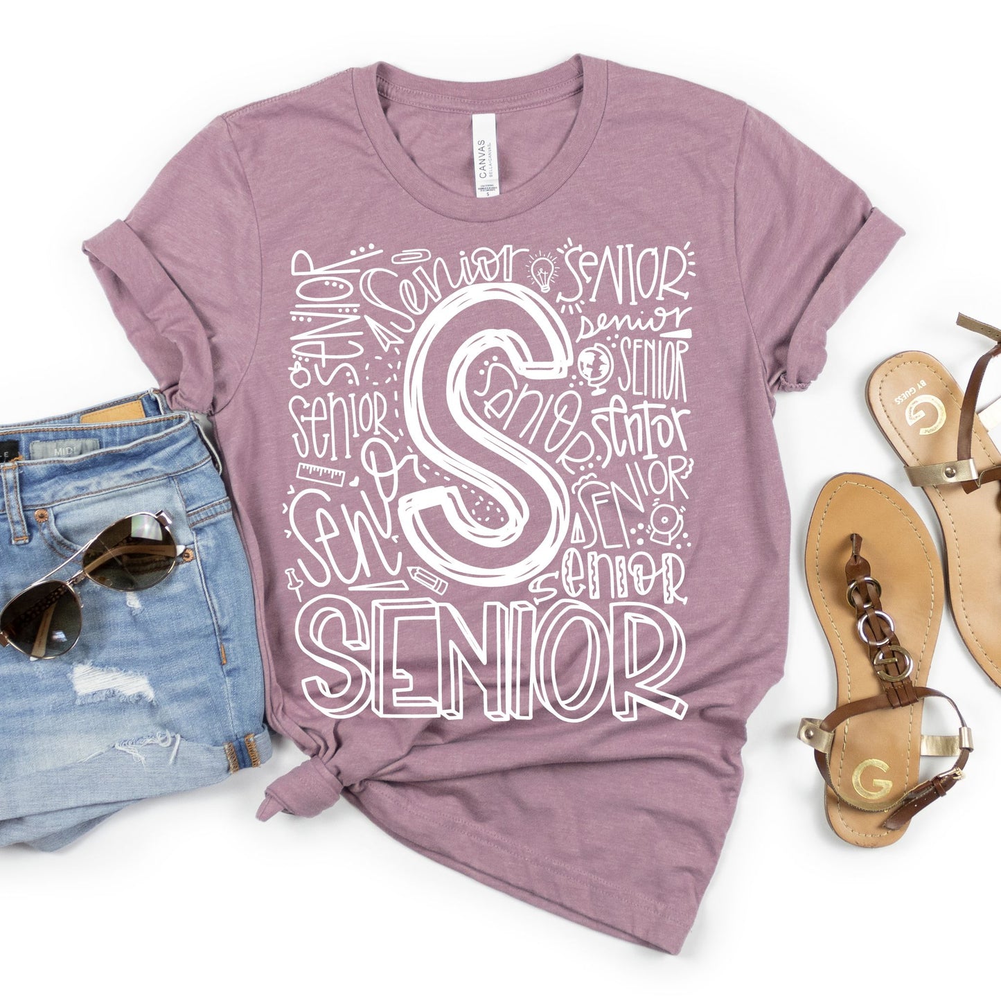 Senior Typography Assorted Color Tee - MariROsa Craft Shop