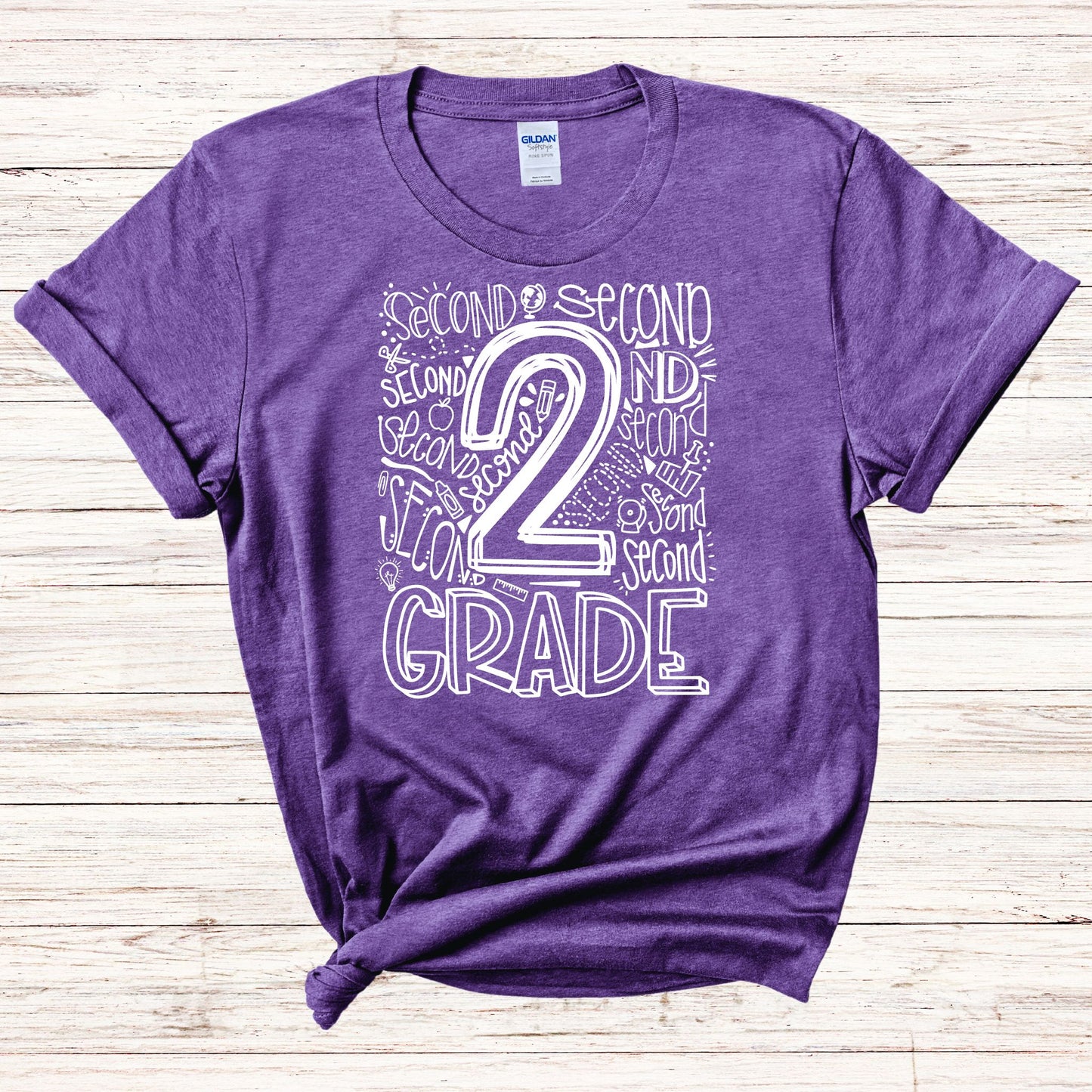 Second Grade Typography Assorted Color Tee - MariROsa Craft Shop