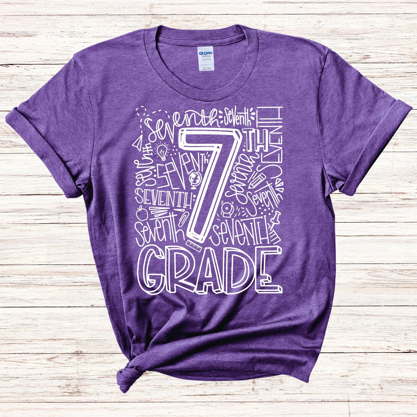 Seventh Grade Typography Assorted Color Tee - MariROsa Craft Shop