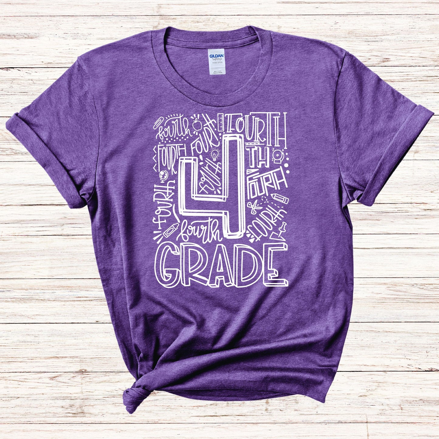 Fourth Grade Typography Assorted Color Tee - MariROsa Craft Shop