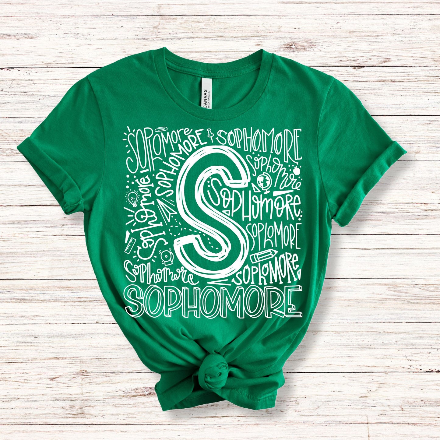 Sophomore Typography Primary Color Tees - MariROsa Craft Shop