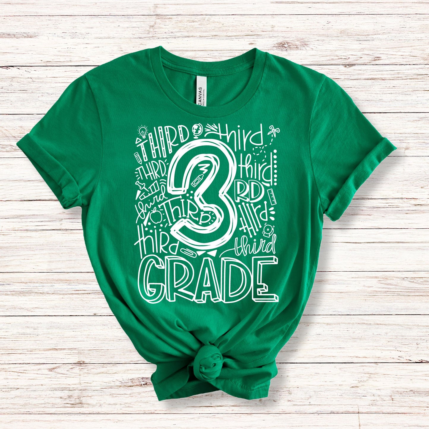 Third Grade Typography Primary Color Tees - MariROsa Craft Shop