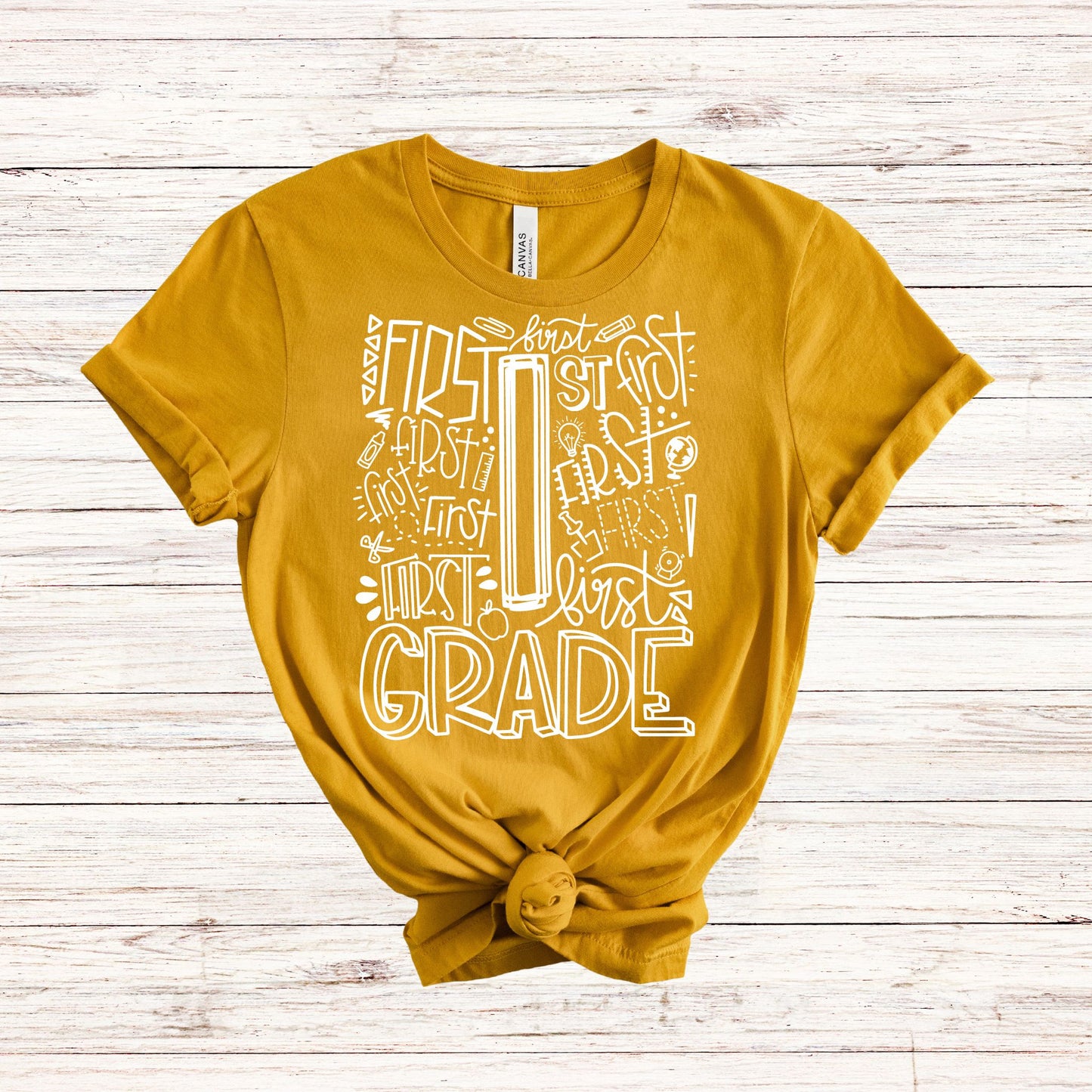 First Grade Typography Assorted Color Tee - MariROsa Craft Shop