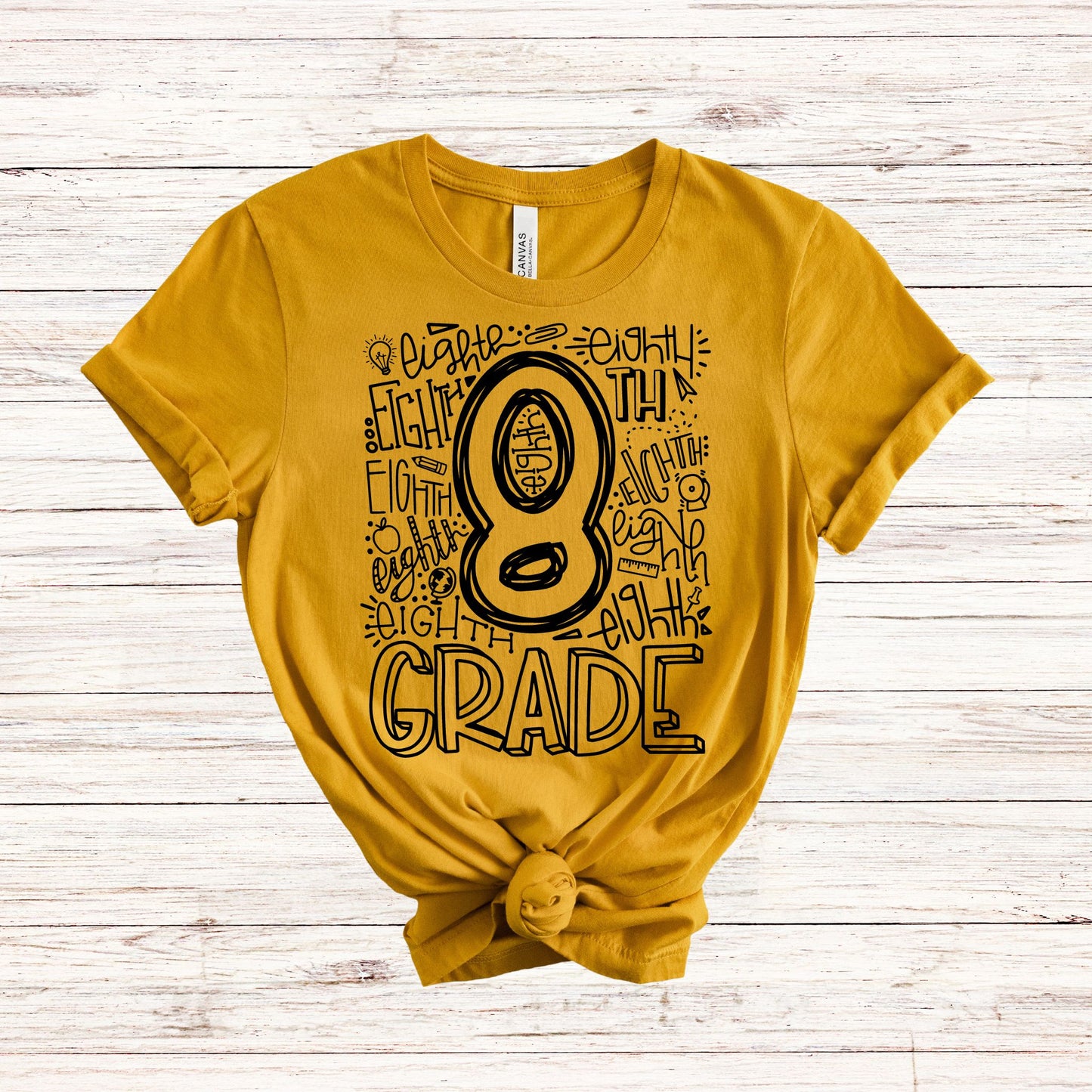 Eighth Grade Typography Assorted Color Tee - MariROsa Craft Shop