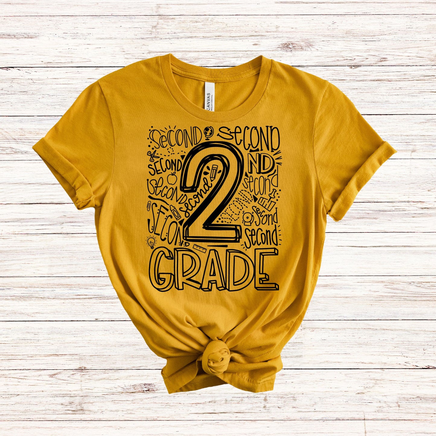 Second Grade Typography Assorted Color Tee - MariROsa Craft Shop