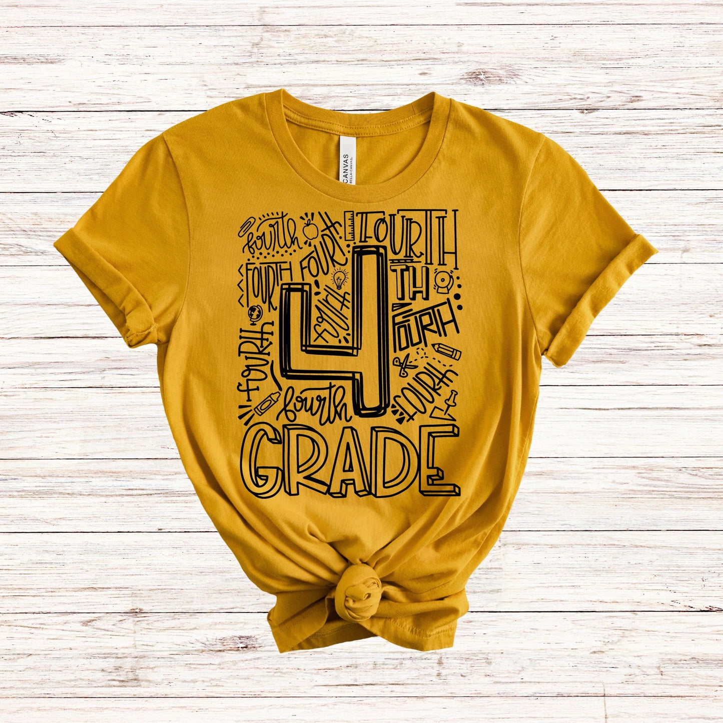 Fourth Grade Typography Assorted Color Tee - MariROsa Craft Shop