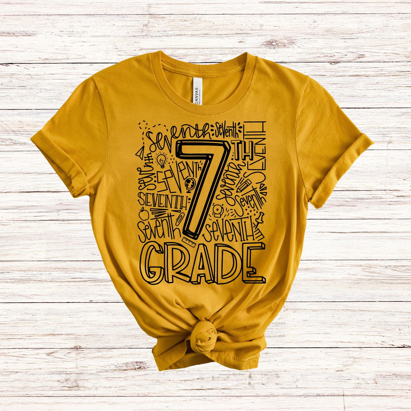 Seventh Grade Typography Assorted Color Tee - MariROsa Craft Shop