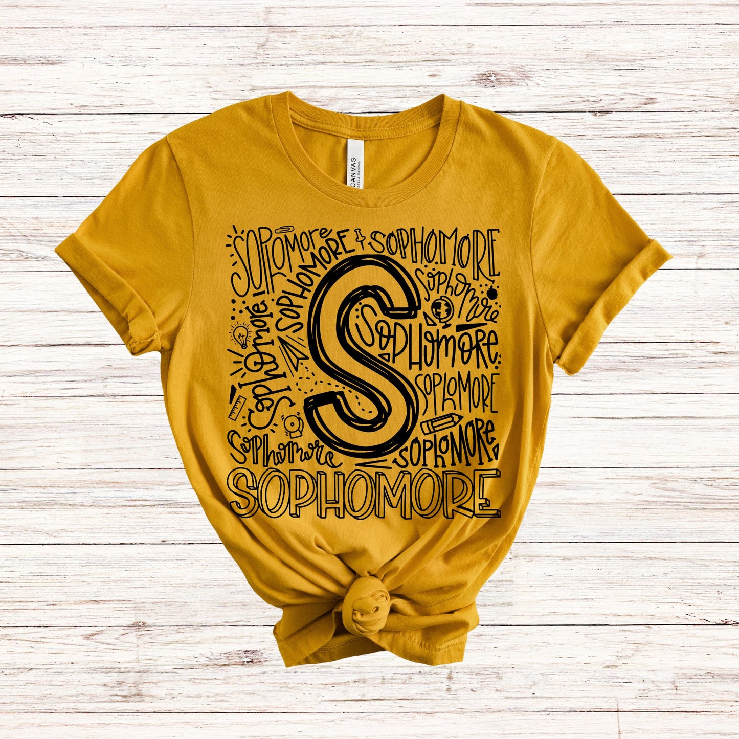 Sophomore Typography Assorted Color Tee - MariROsa Craft Shop