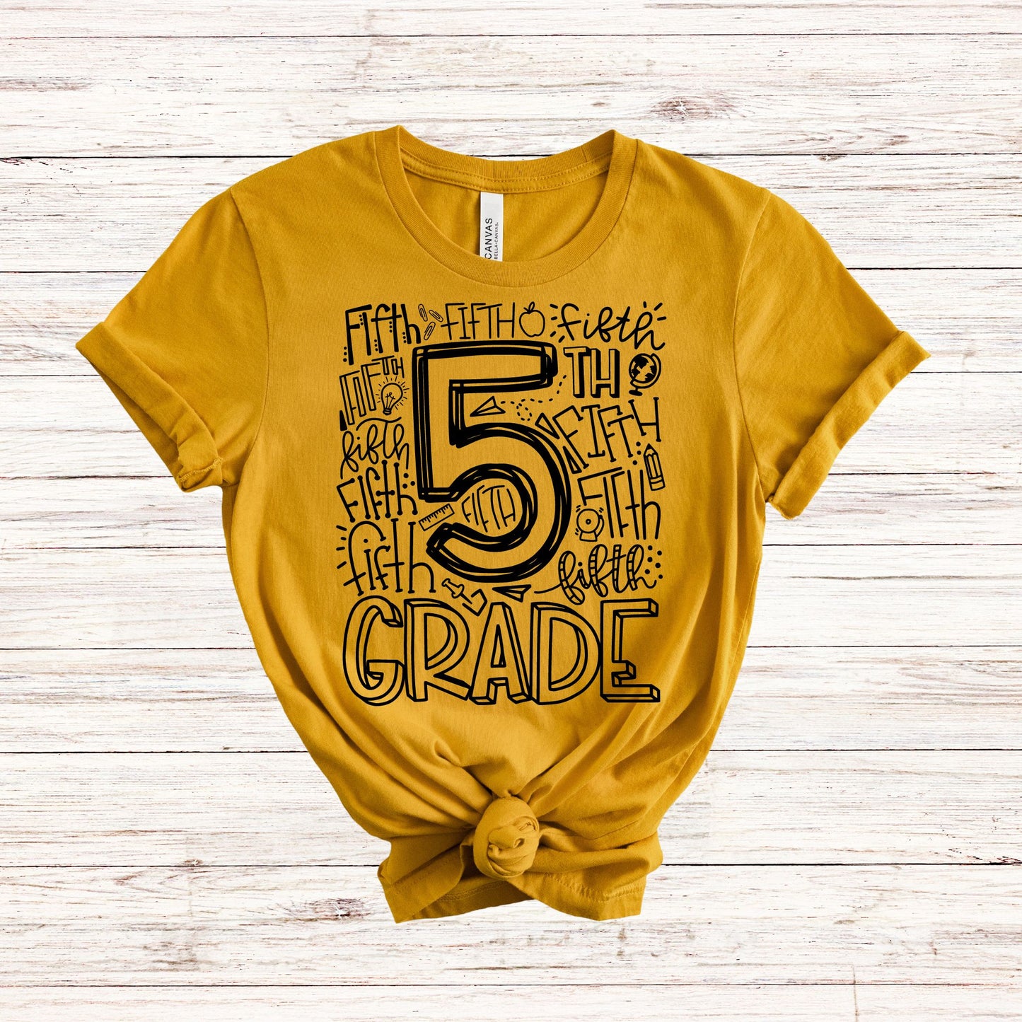 Fifth Grade Typography Assorted Color Tee - MariROsa Craft Shop