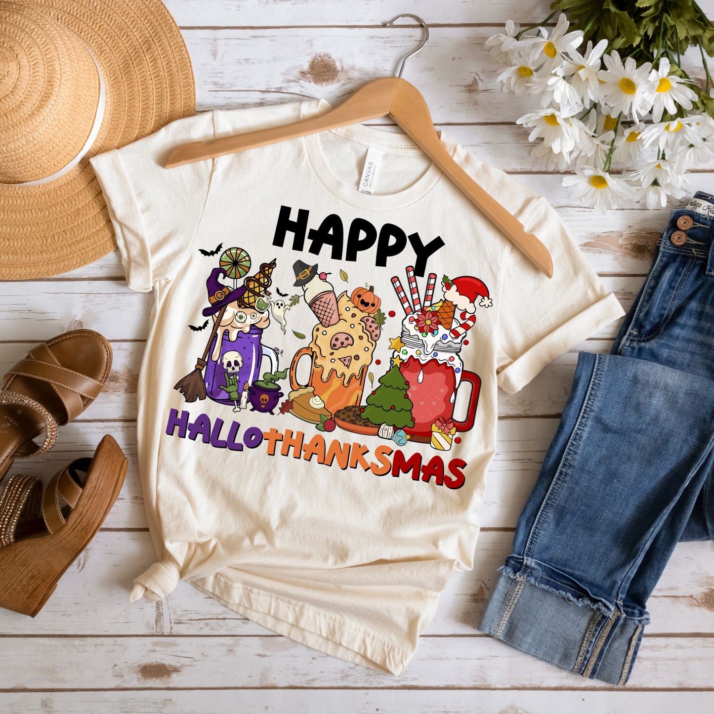 Happy HalloThankMas Tee - MariROsa Craft Shop