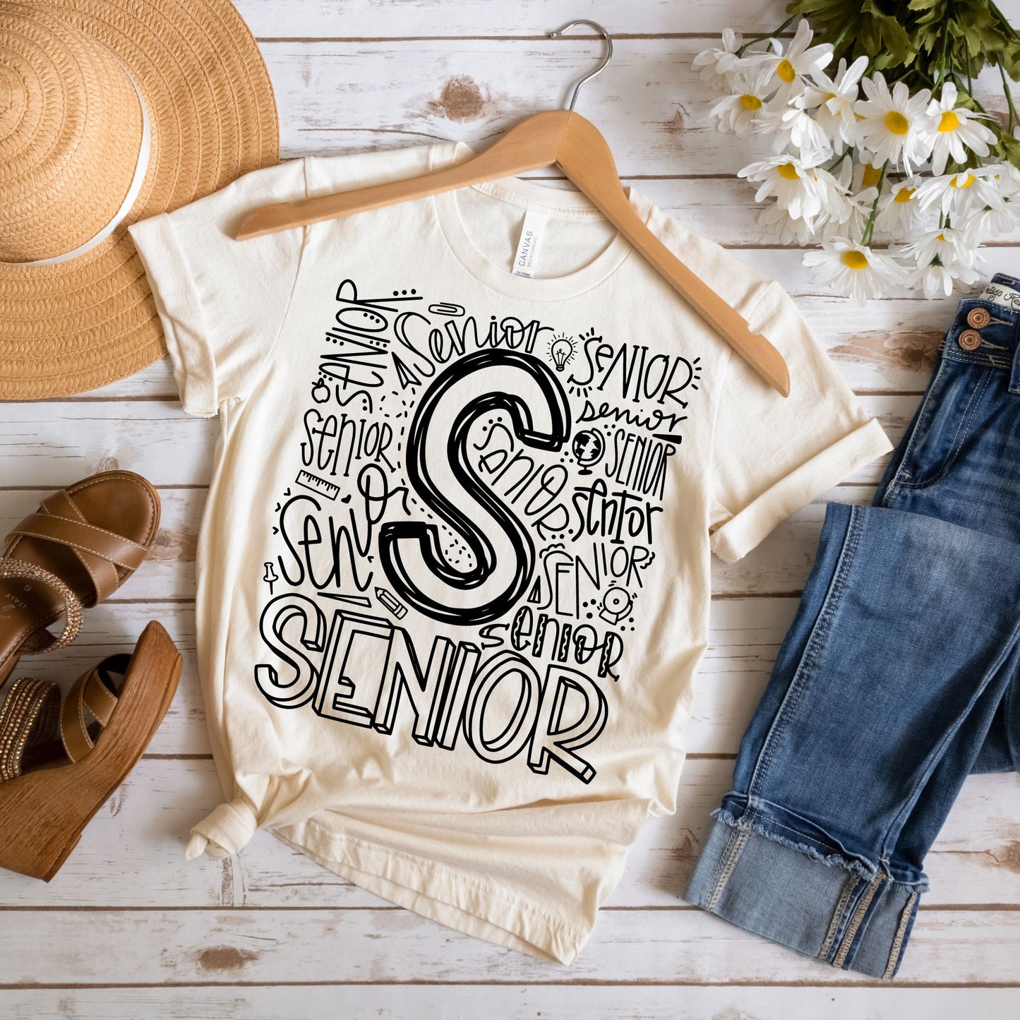 Senior Typography Assorted Color Tee - MariROsa Craft Shop