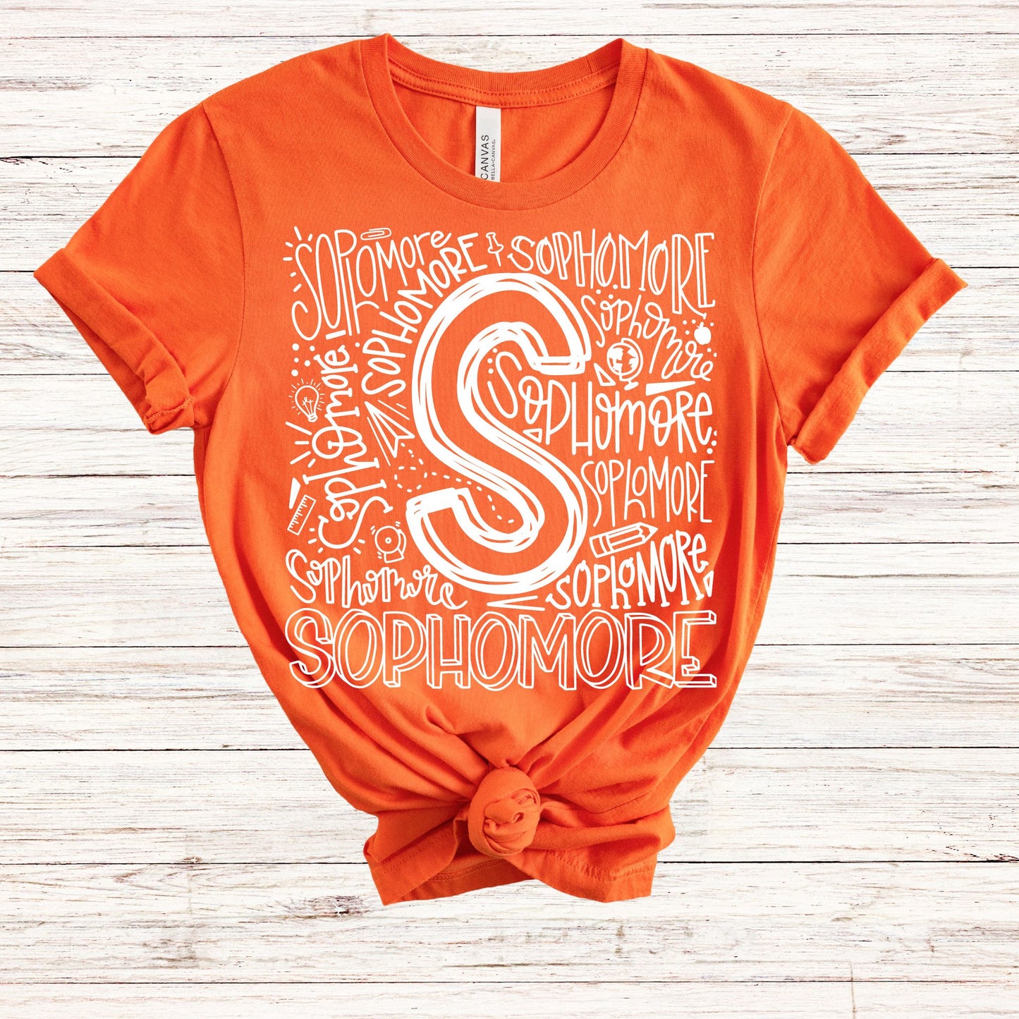 Sophomore Typography Primary Color Tees - MariROsa Craft Shop