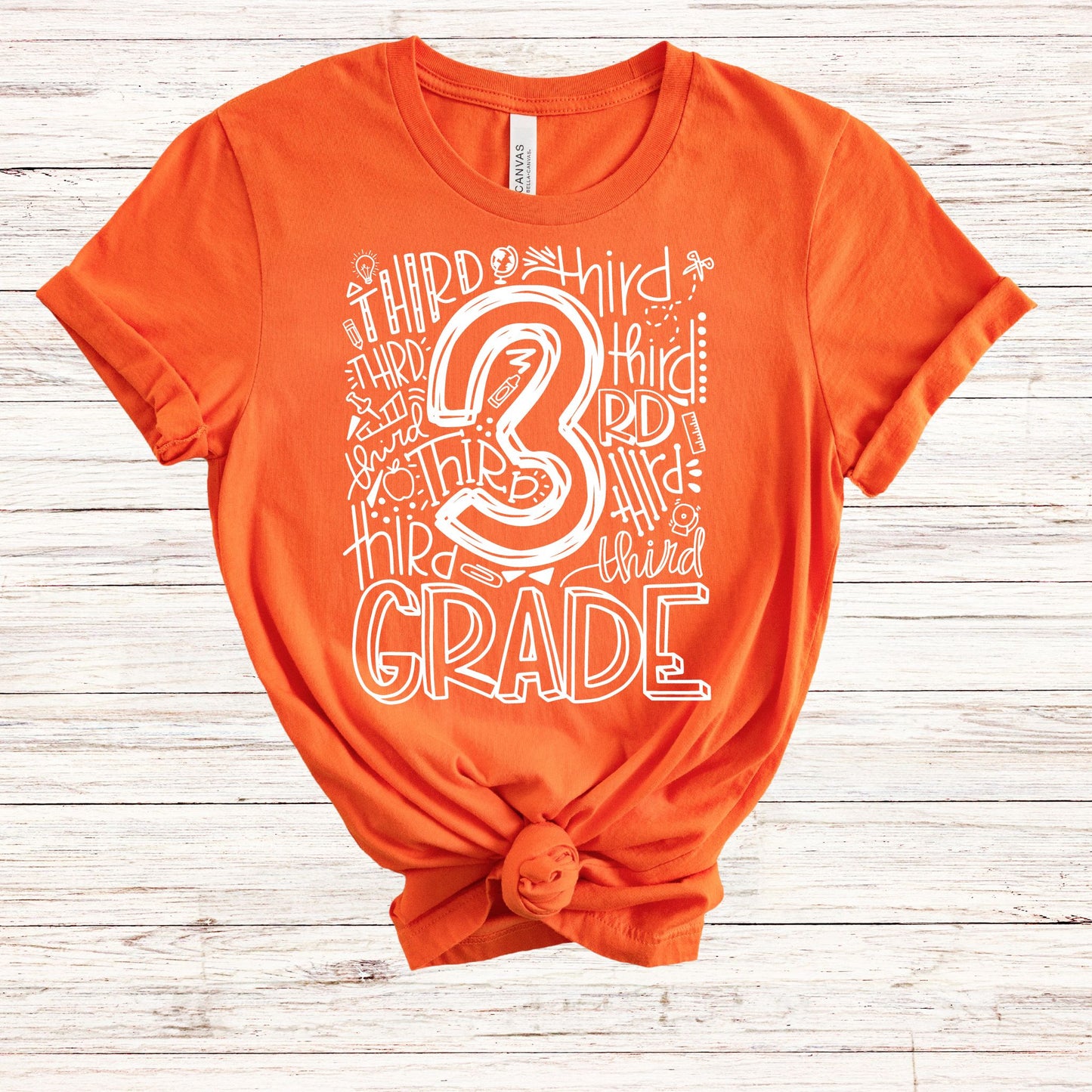 Third Grade Typography Primary Color Tees - MariROsa Craft Shop