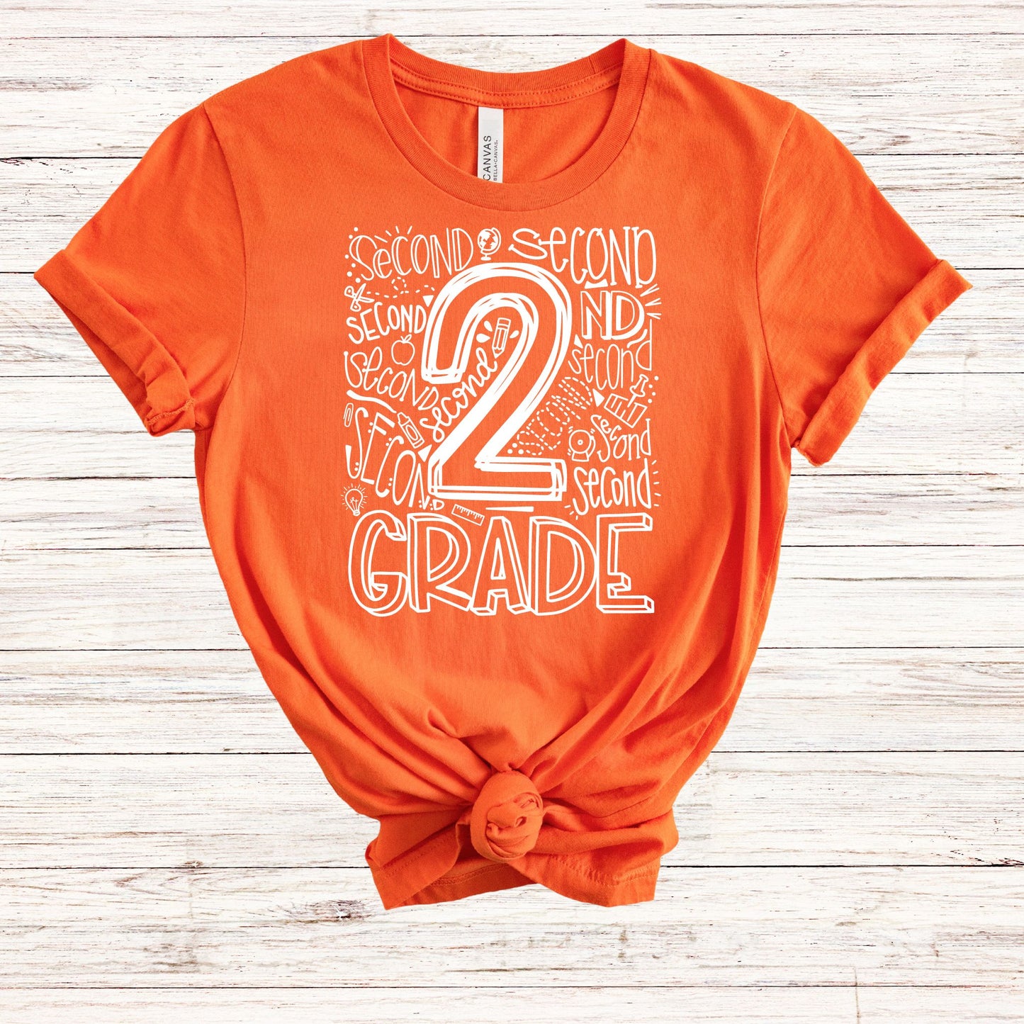 Second Grade Typography Primary Color Tees - MariROsa Craft Shop