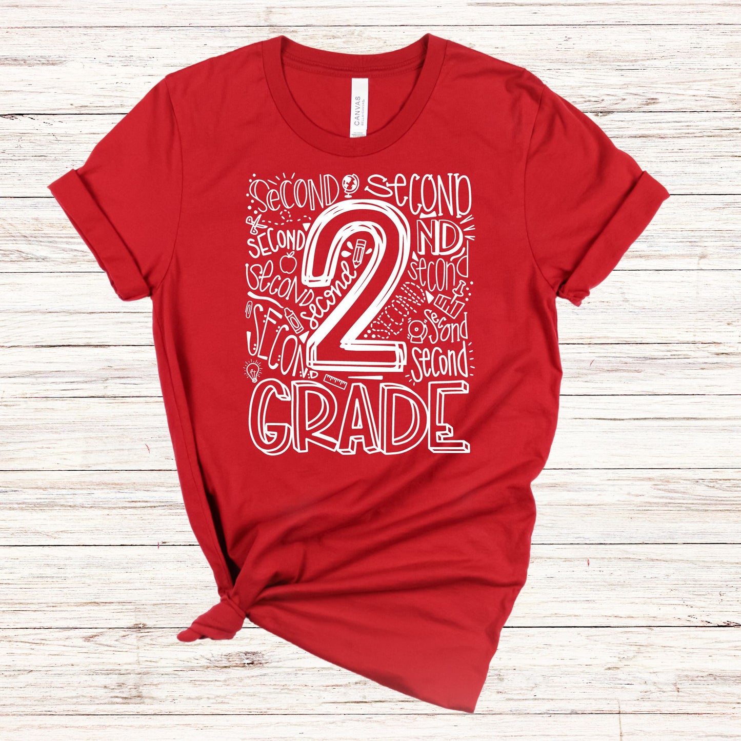 Second Grade Typography Primary Color Tees - MariROsa Craft Shop
