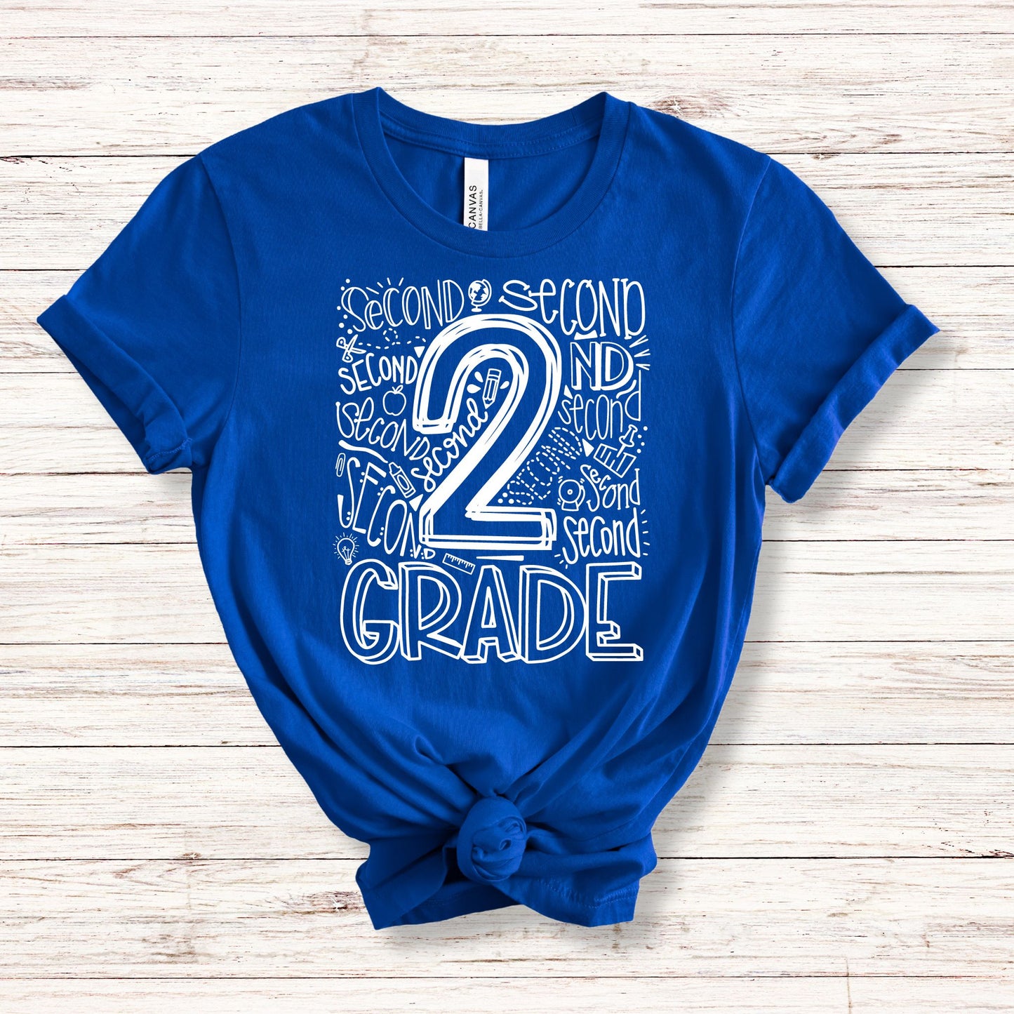 Second Grade Typography Primary Color Tees - MariROsa Craft Shop