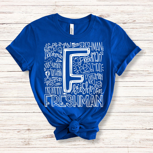 Freshman Typography Primary Color Tees - MariROsa Craft Shop