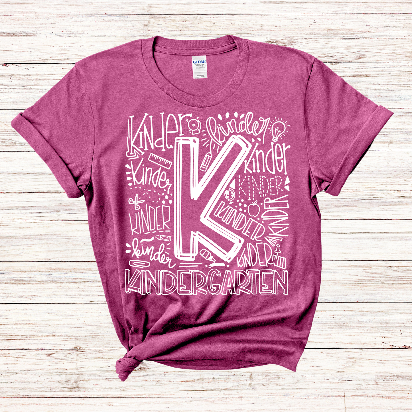 Kindergarten Typography Design Tee - MariROsa Craft Shop