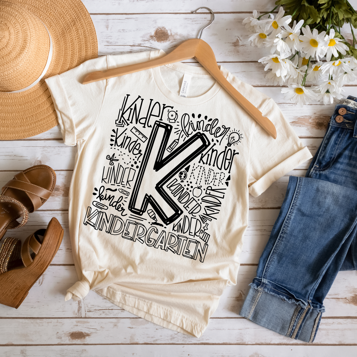 Kindergarten Typography Design Tee - MariROsa Craft Shop