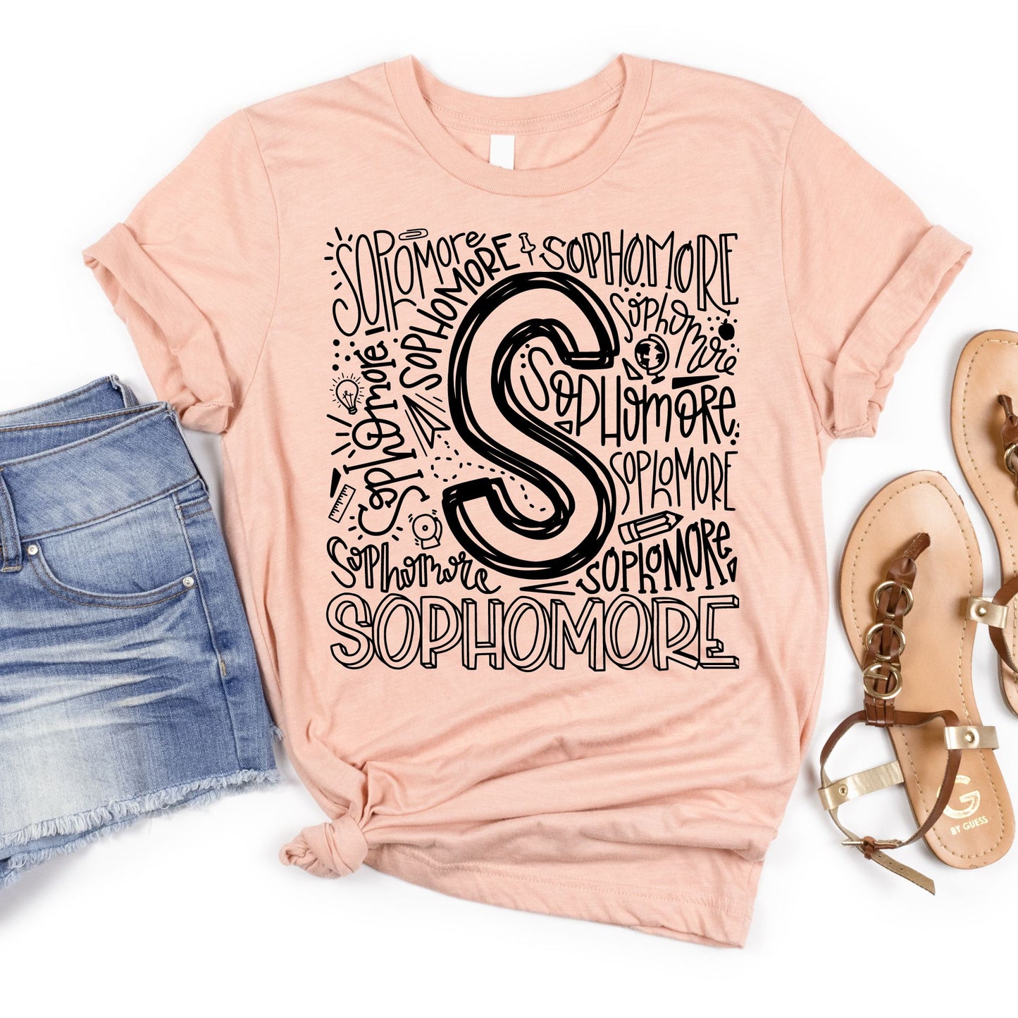 Sophomore Typography Assorted Color Tee - MariROsa Craft Shop