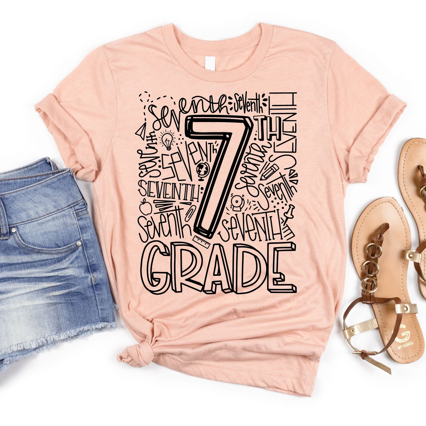 Seventh Grade Typography Assorted Color Tee - MariROsa Craft Shop