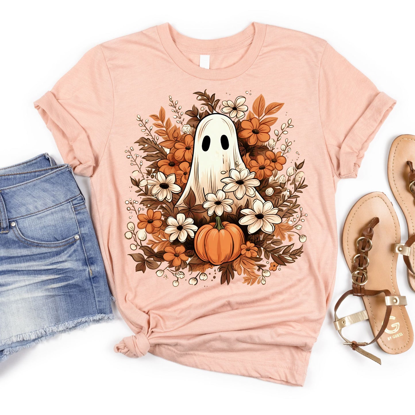 Ghost Pumpkin Fall Tee - MariROsa Craft Shop