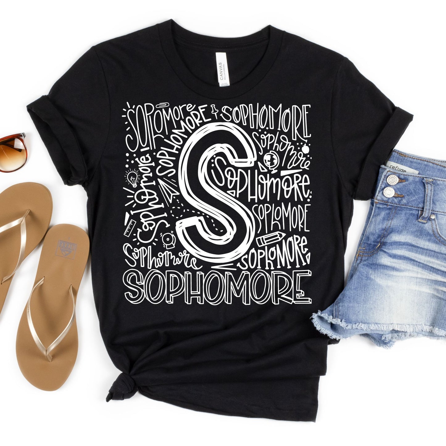 Sophomore Typography Primary Color Tees - MariROsa Craft Shop