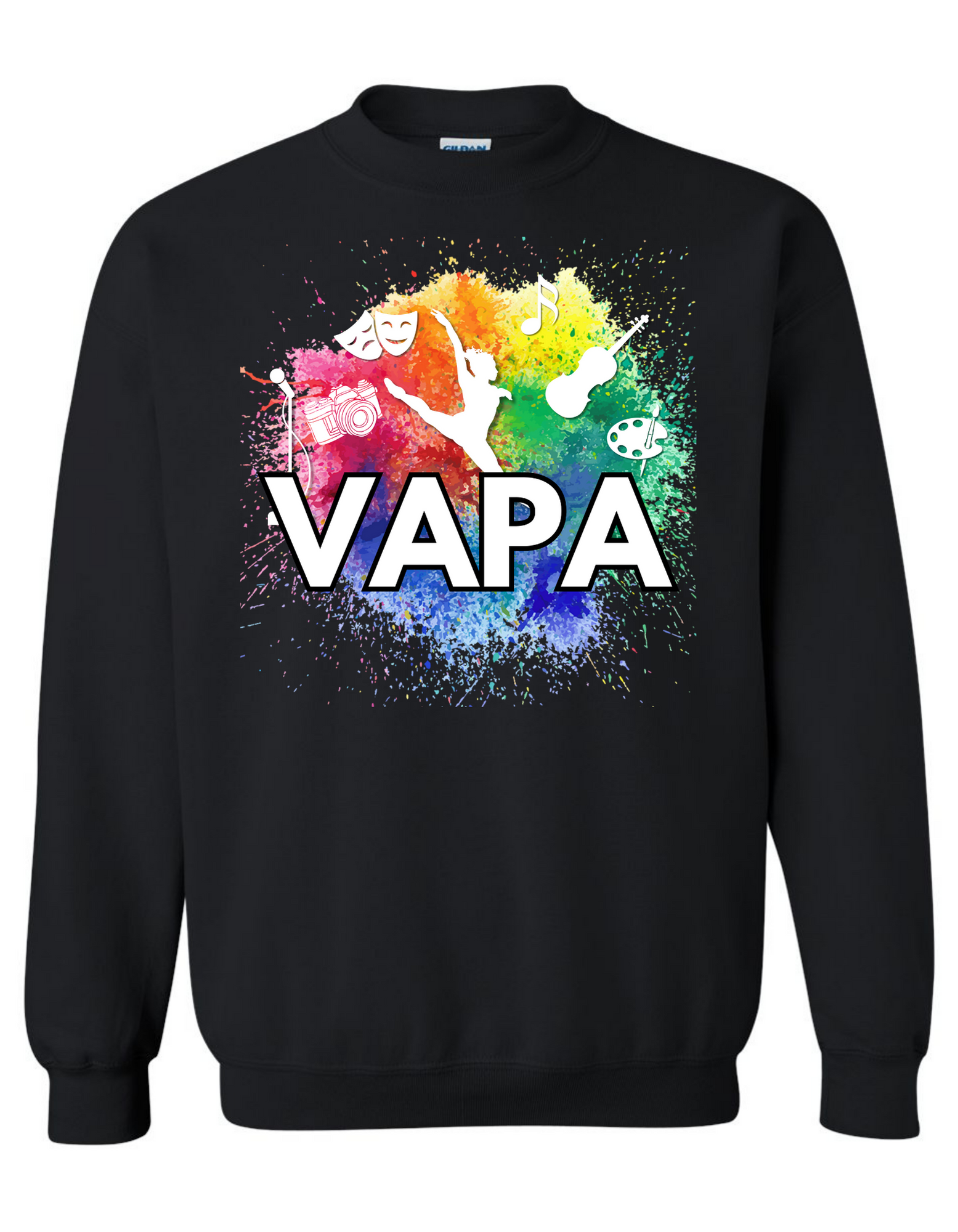 VAPA Front Zip Hooded Sweatshirt ADULT MEDIUM / Rectangle Splash Design / Theatre VAPA Front Zip Hooded Sweatshirt ADULT MEDIUM / Rectangle Splash Design / Theatre