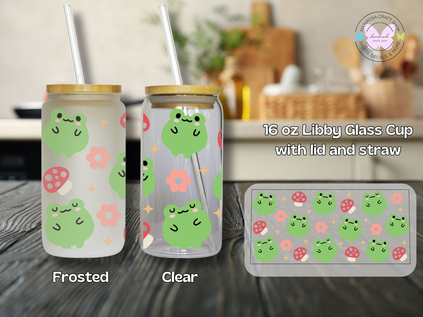 Garden Froggy Libby Glass - MariROsa Craft Shop