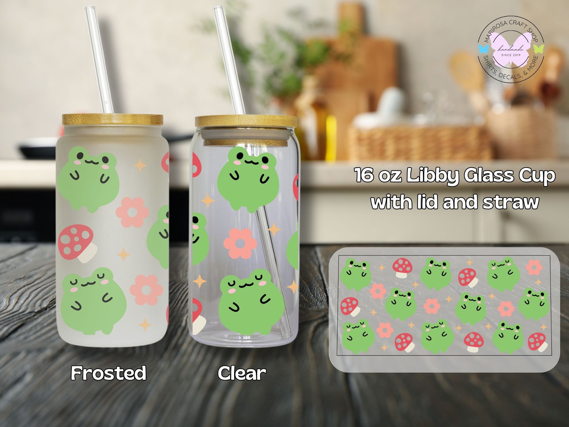 Garden Froggy Libby Glass - MariROsa Craft Shop