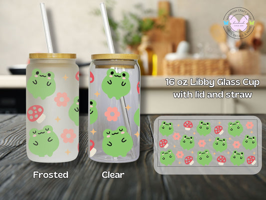 Garden Froggy Libby Glass - MariROsa Craft Shop