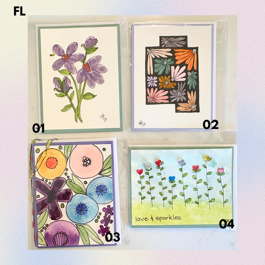 Floral Hand-Painted Greeting Cards