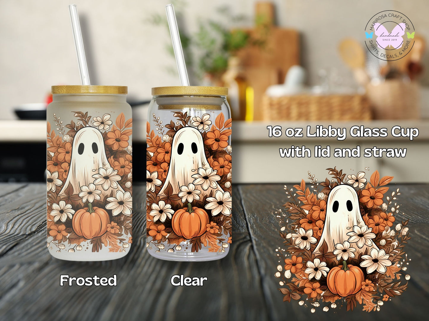 Autumn Ghost Libby Glass - MariROsa Craft Shop