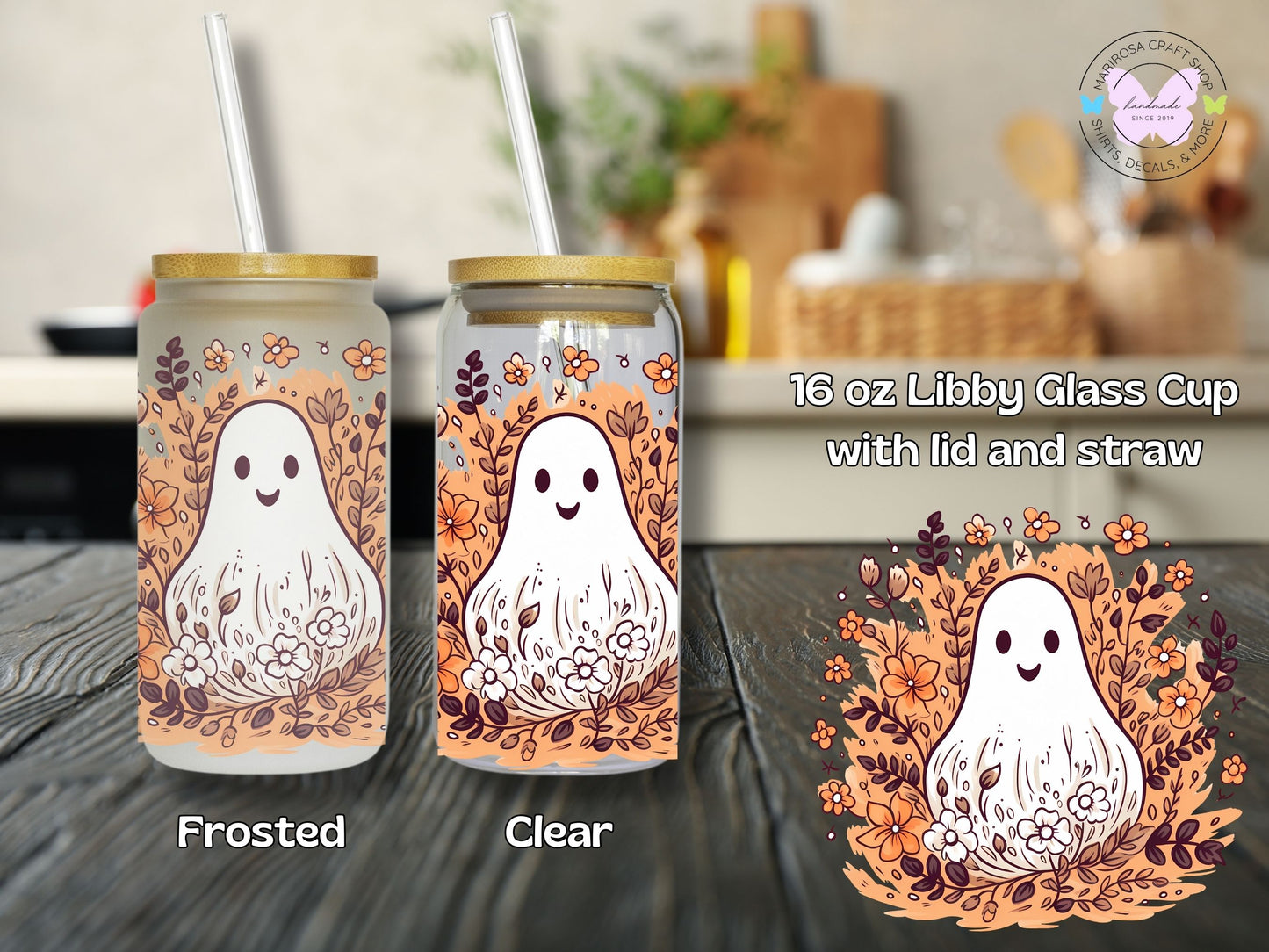 Garlic Ghost Libby Glass - MariROsa Craft Shop