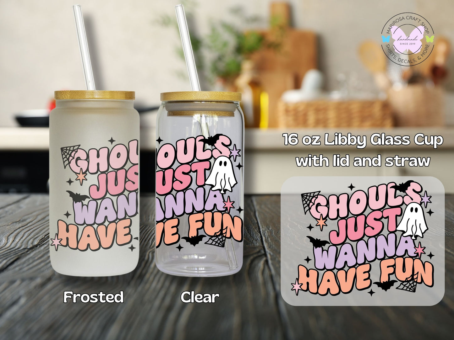 Ghouls Just Wanna Have Fun Libby Glass - MariROsa Craft Shop
