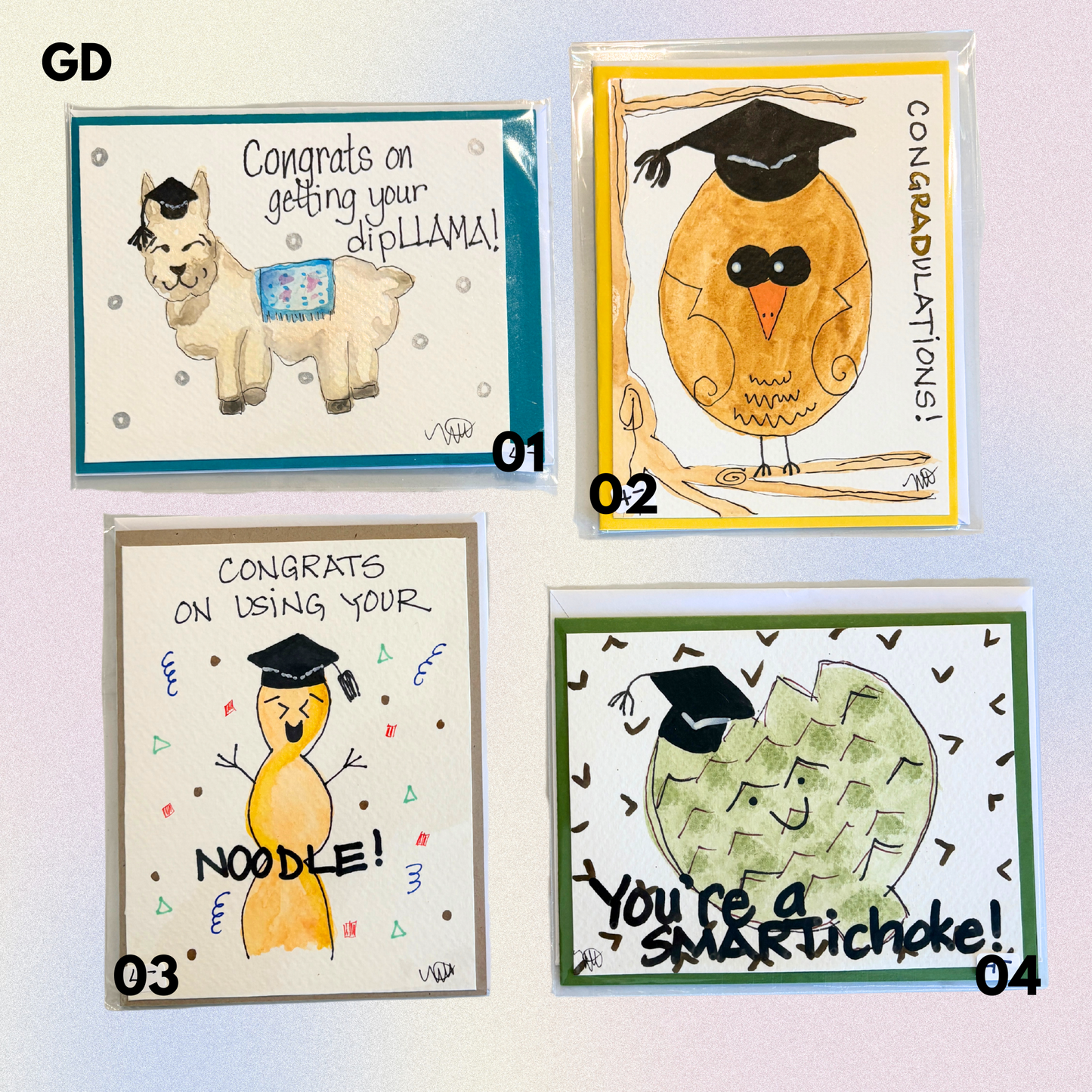 Graduation Hand-Painted Greeting Cards