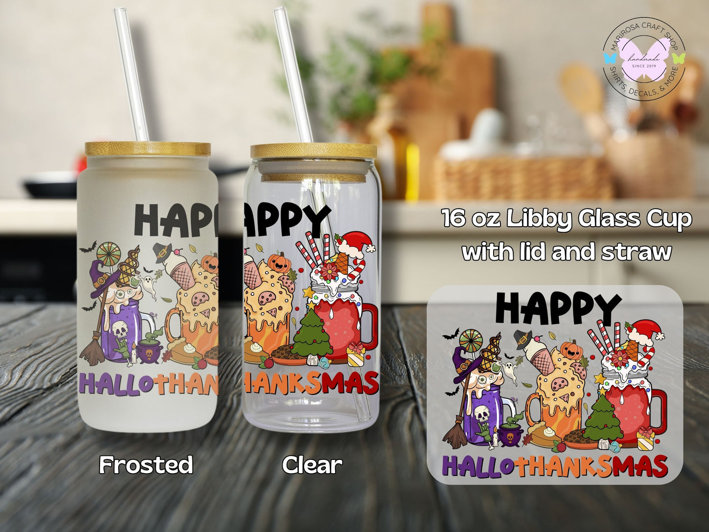 Happy HalloThanksMas Libby Glass - MariROsa Craft Shop