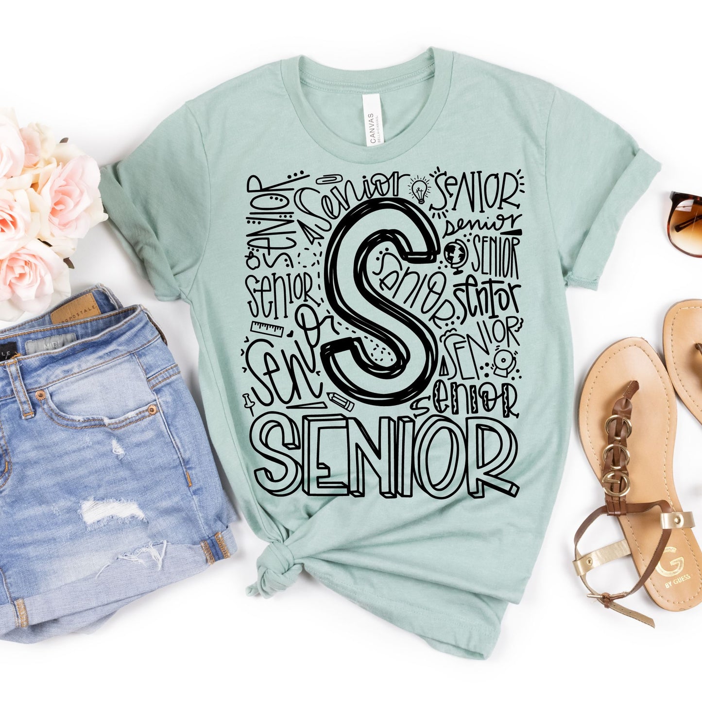 Senior Typography Assorted Color Tee - MariROsa Craft Shop