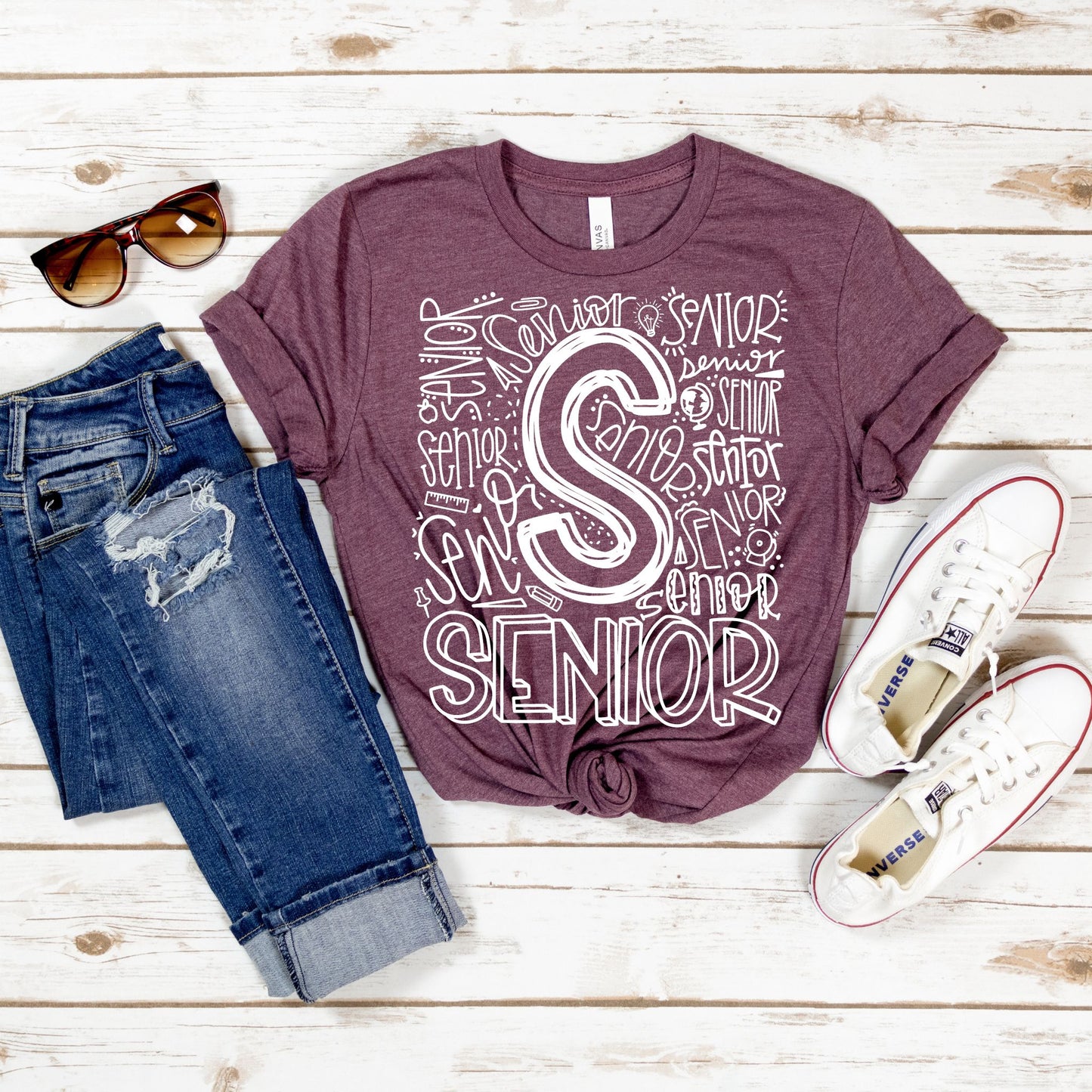 Senior Typography Assorted Color Tee - MariROsa Craft Shop