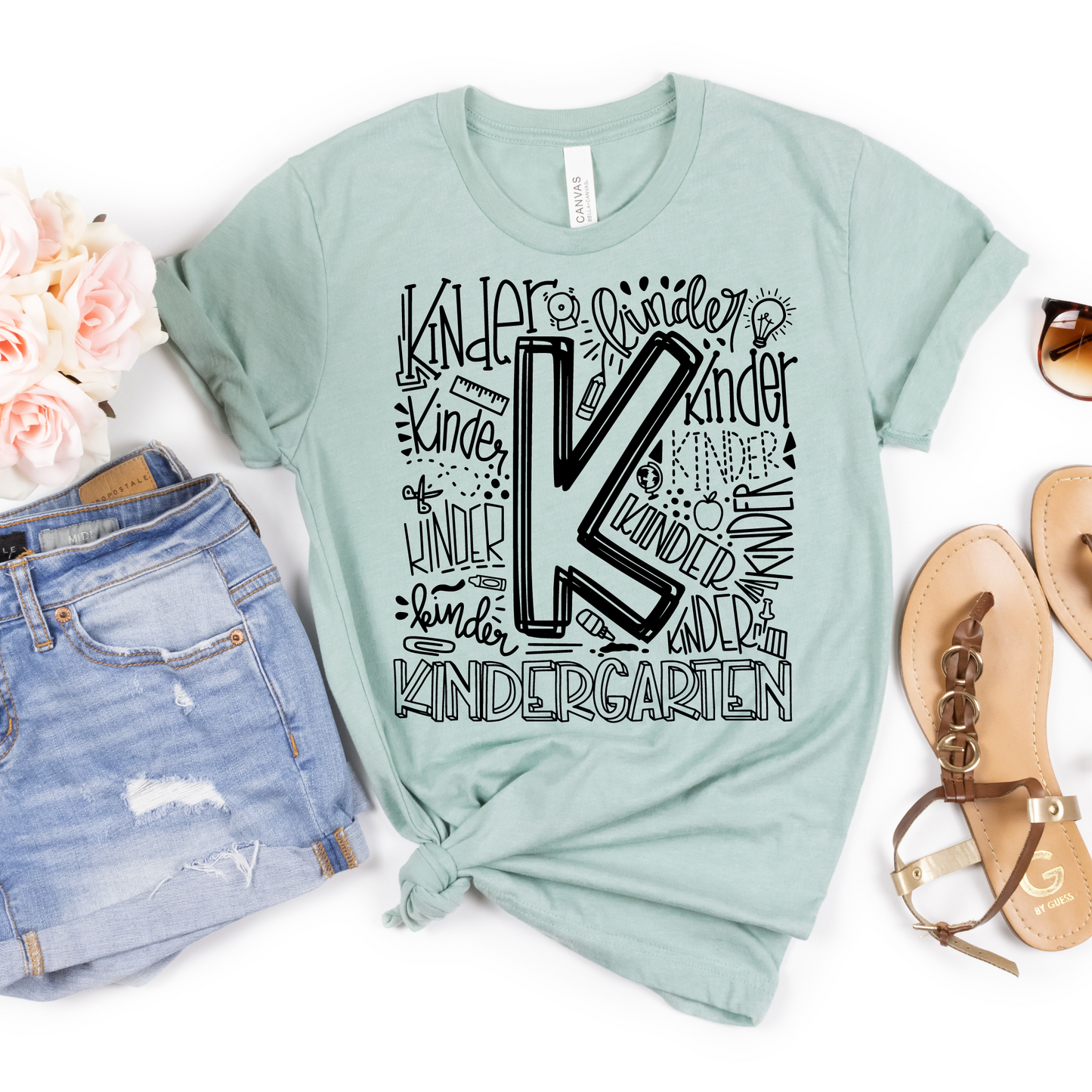 Kindergarten Typography Design Tee - MariROsa Craft Shop