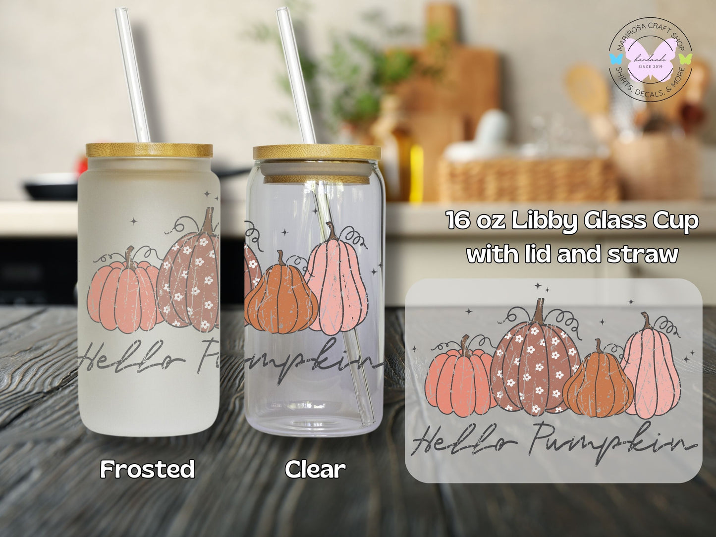 Hello Pumpkin Libby Glass - MariROsa Craft Shop
