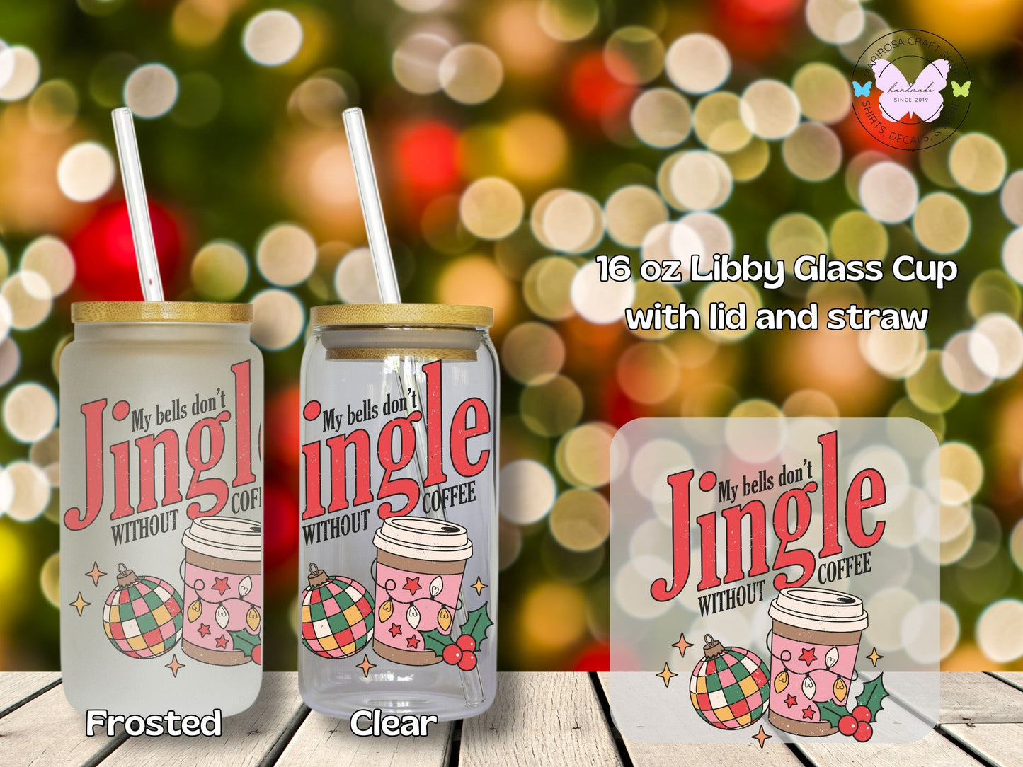 Jingle without Coffee Libby Glass - MariROsa Craft Shop
