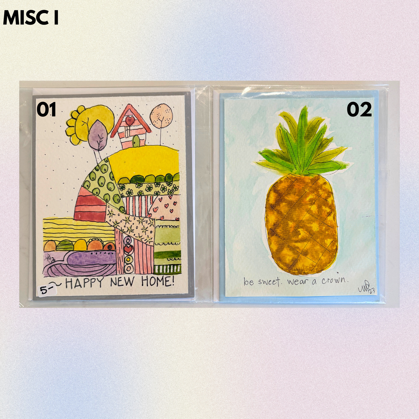 Assorted Designs: Hand-Painted Greeting Cards