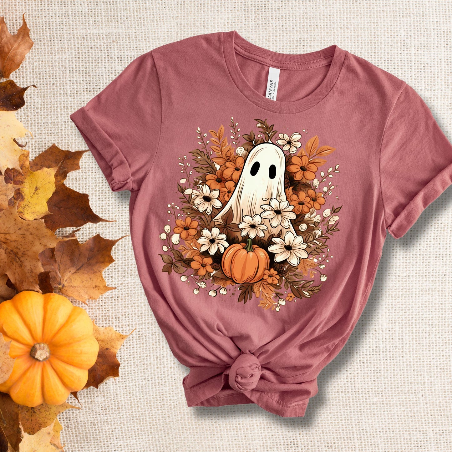 Ghost Pumpkin Fall Tee - MariROsa Craft Shop